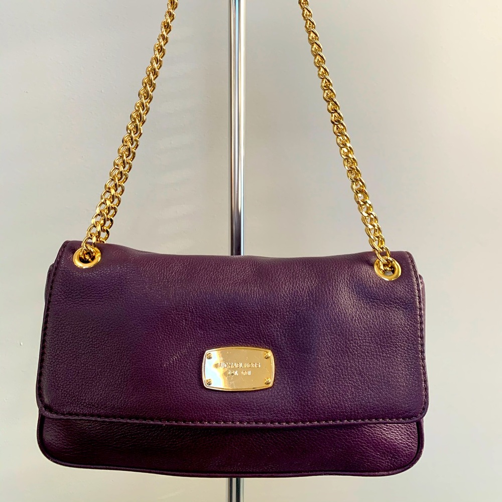 Michael Kors Purple Leather Crossbody/Shoulder Bag